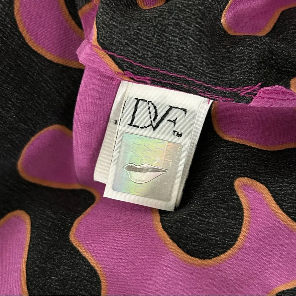 Diane Von Furstenberg DVF 100% Silk Firebird Print Shift Shirt Dress Size 10 - Picture 11 of 11